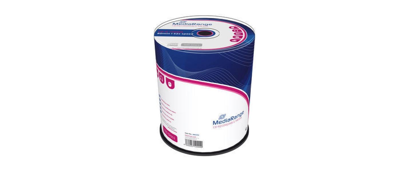 MediaRange CD-R 700 MB – 52×, nicht bedruckbar, 100er Spindel