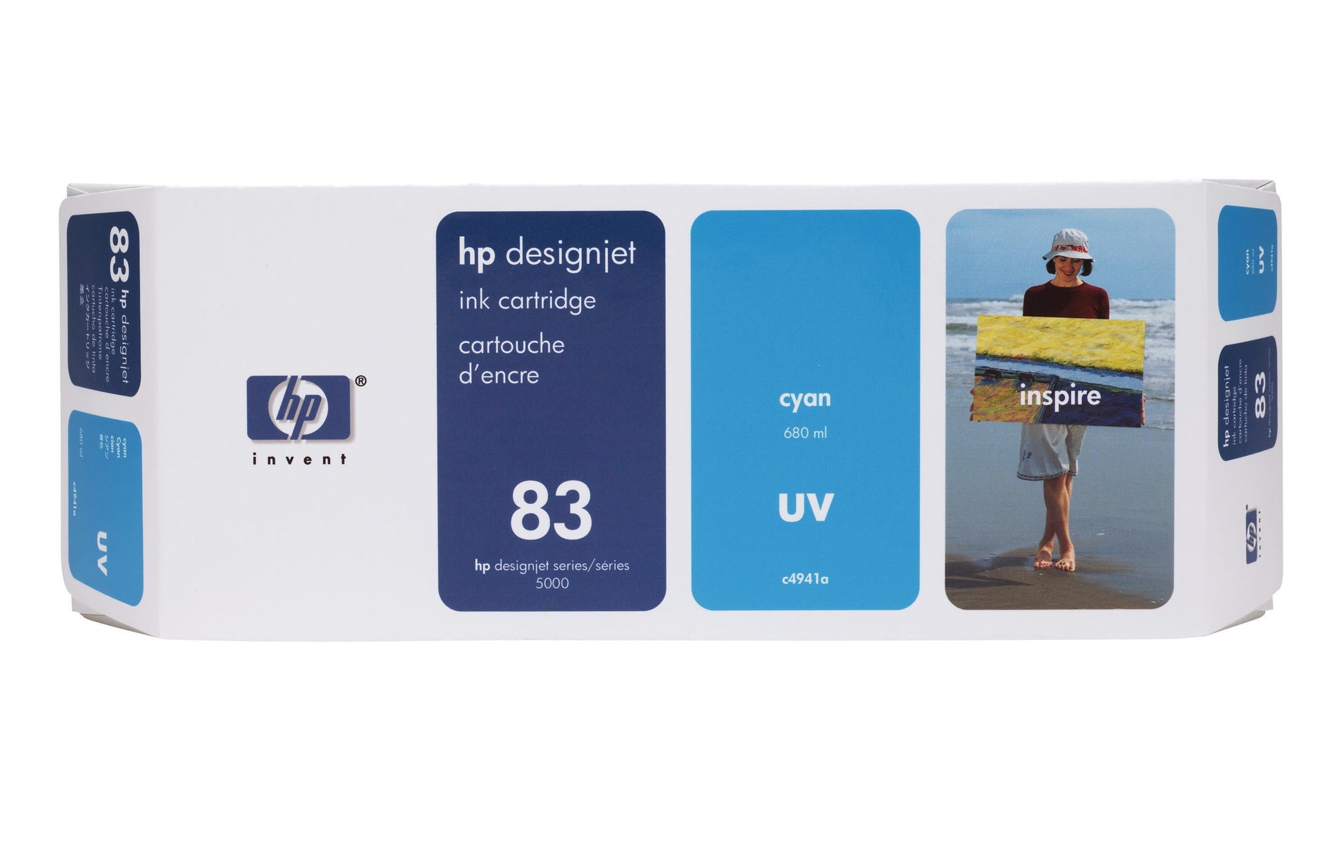 HP Tintenpatrone 83 (C4941A), cyan, 680 ml, original – für Designjet 5000 PS