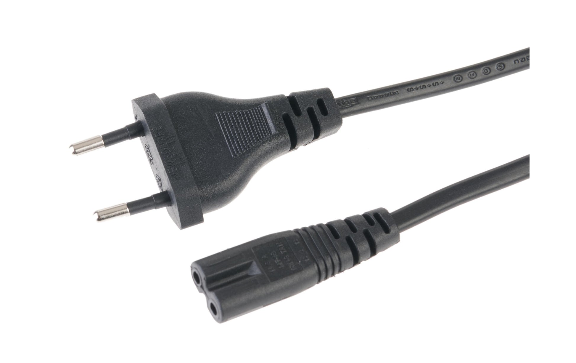 NIWOTRON Netzkabel – Eurostecker (CEE7/16) – IEC C7, 5 m, 250 V/2,5 A, schwarz