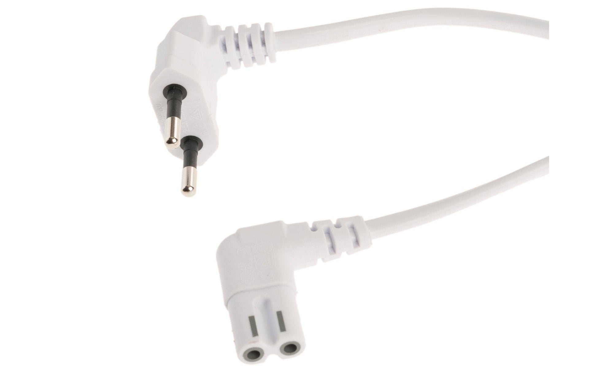 NIWOTRON Netzkabel – T26–IEC C7, 2 m, 250 V/2,5 A, weiss