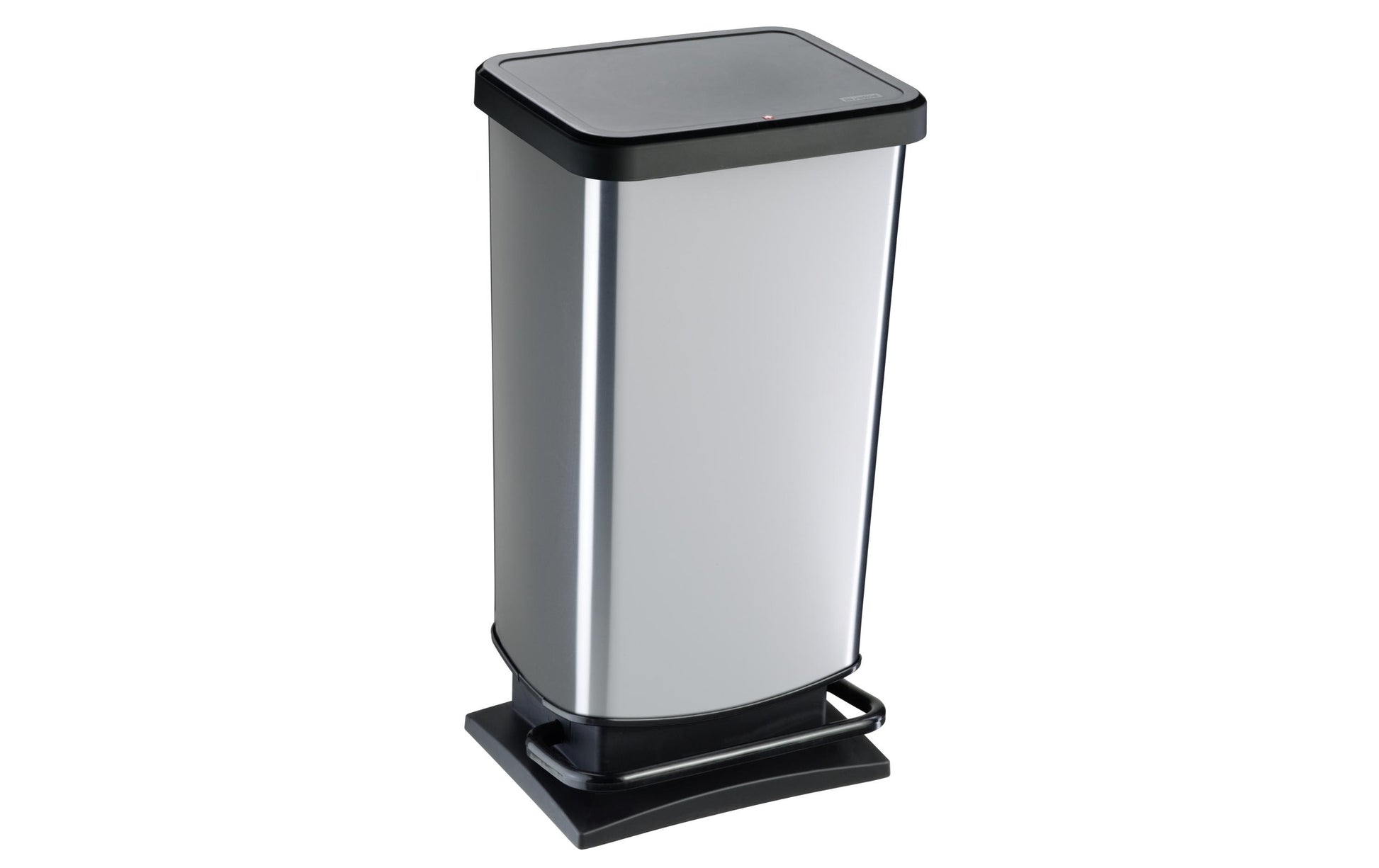 Rotho Abfallcontainer – 40 l – mit Deckel – Kunststoff, Silber – B × H × T 295 × 676 × 353 mm