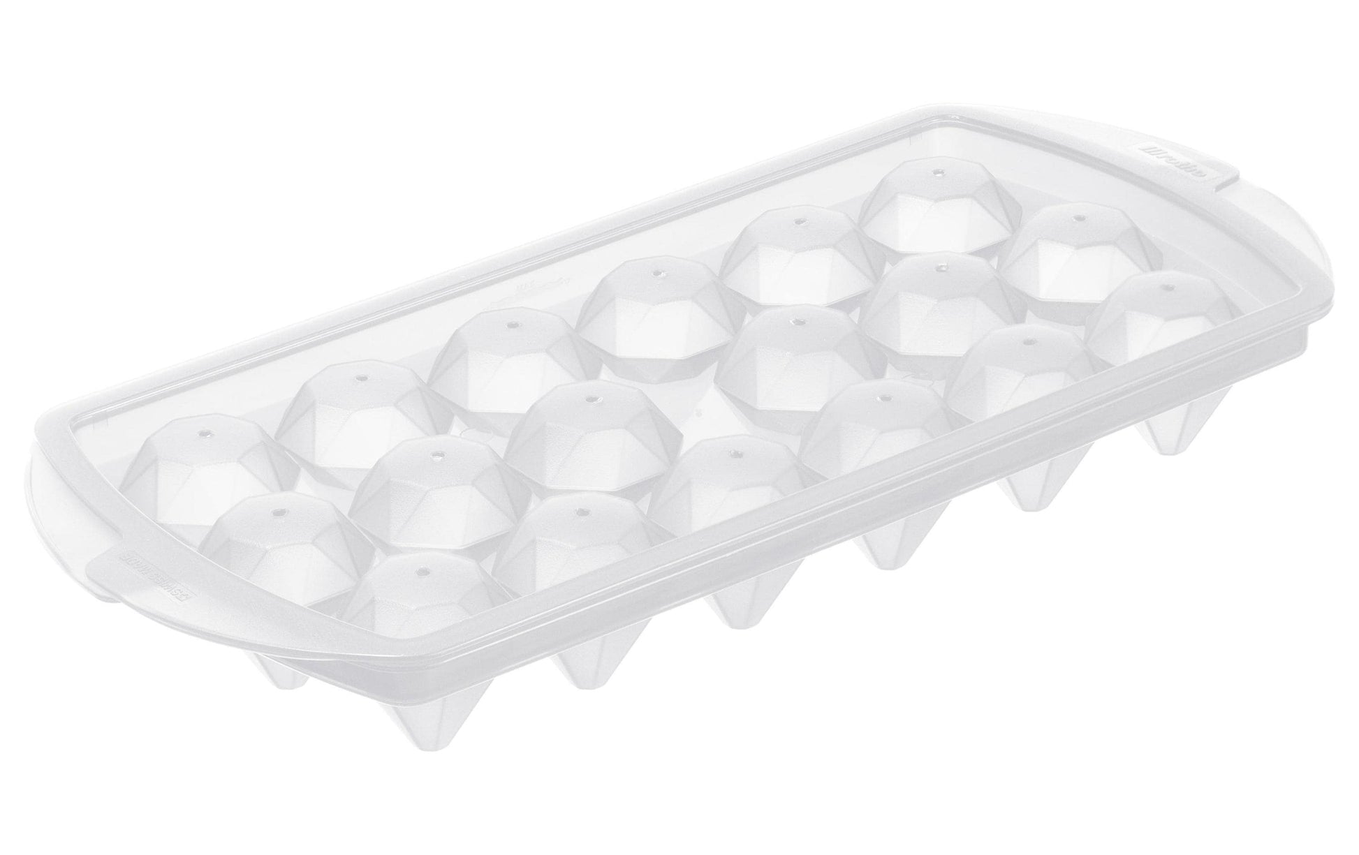 Rotho Eiswürfelbehälter Diamond – 26,3 × 12,2 × 3,5 cm, Polypropylen (PP), Transparent, 18 Eiswürfel