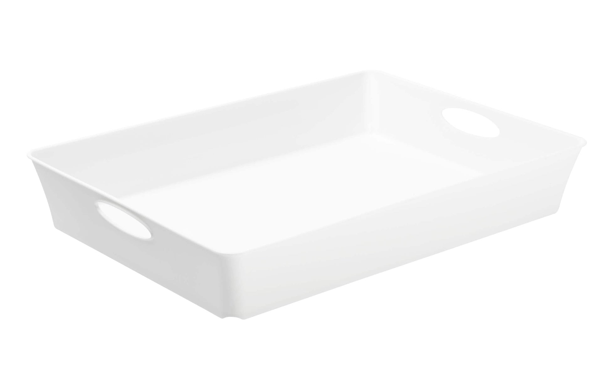 Rotho Briefkorb – Kunststoff, für C4, stapelbar, mit Griffausschnitt, weiss, B 270 × H 60 × T 375 mm