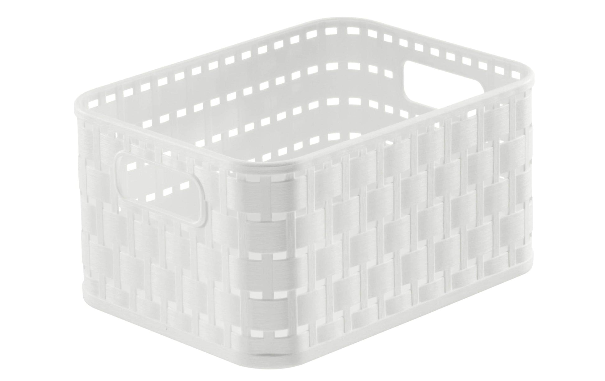 Rotho Country Aufbewahrungskorb 2 L – Recycling-Kunststoff – Weiss – mit Griff, BPA-frei – 137 × 98 × 183 mm