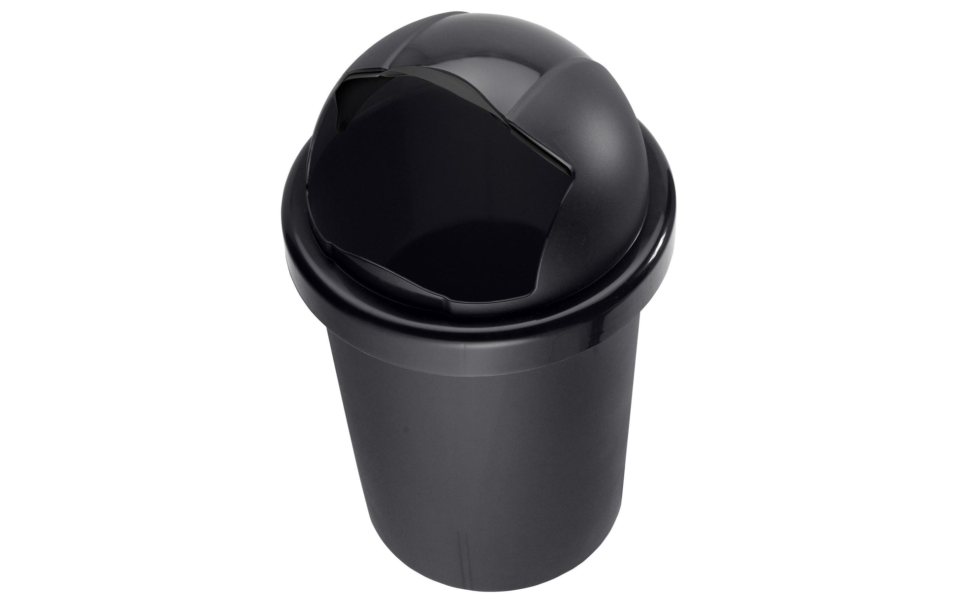 Rotho Abfallcontainer Roll Bob – 30 l, mit Deckel, Kunststoff, schwarz – B × H × T 355 × 595 × 355 mm