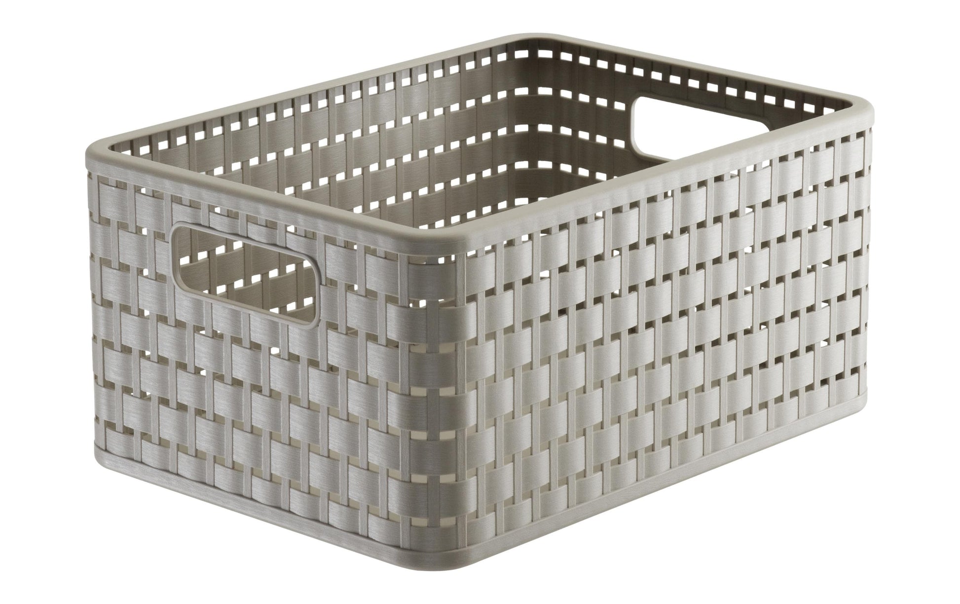 Rotho Country A5 plus Aufbewahrungskorb 11 l – Recycling-Kunststoff – Beige – für A5 – mit Griff, BPA-frei