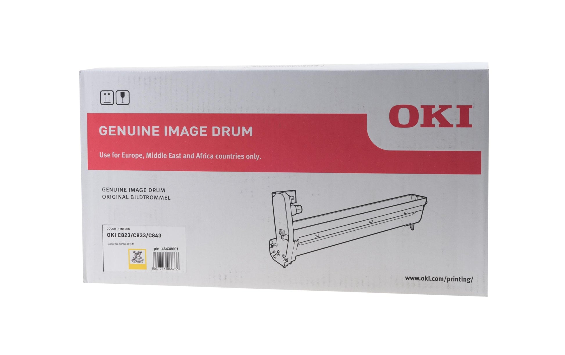 OKI Bildtrommel Gelb – bis zu 30'000 Seiten – für OKI C 823/C 833/C 843 und andere – OEM: 46438001