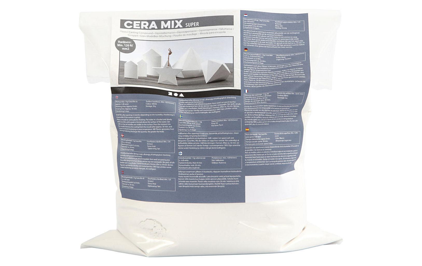 Creativ Company Modelliermasse, Gips, Lufttrocknend, Weiss, 5,0 kg