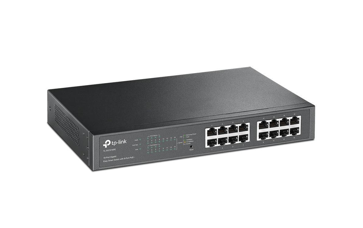 TP-Link TL-SG1016PE – Managed Switch – 16×GbE, L2, 8×PoE+ 110 W, 19" Rack