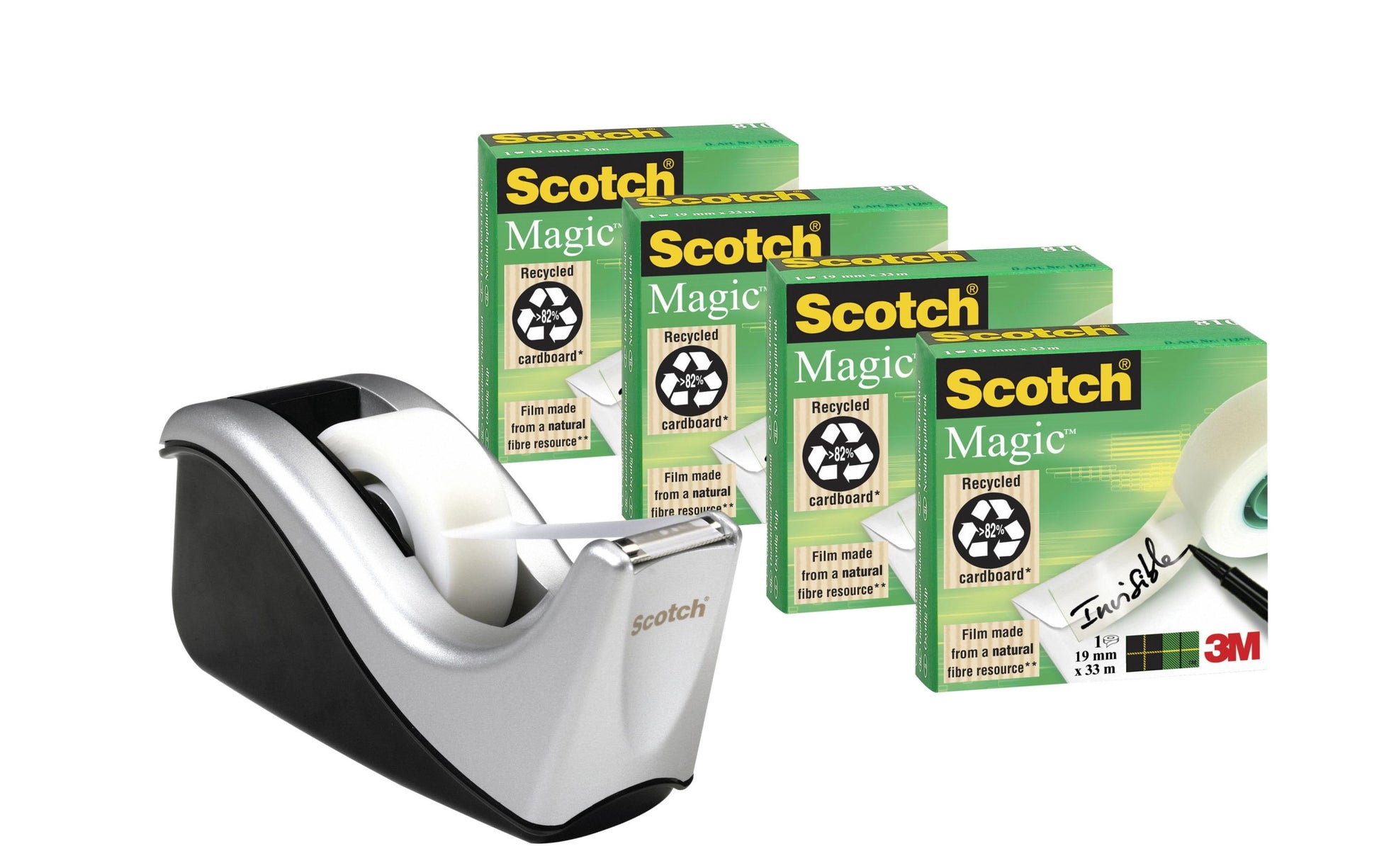 3M Scotch Tischabroller C60 – für Rollenbreite bis 19 mm, für Bandlänge bis 33 m, für Kern 1", Metallmesser