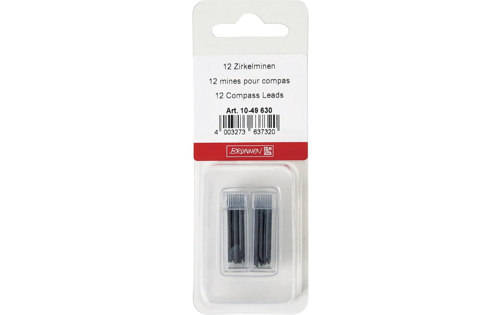 Brunnen Zirkelminen – Ø 2 mm, 2 Dosen à 6 Stück, schwarz