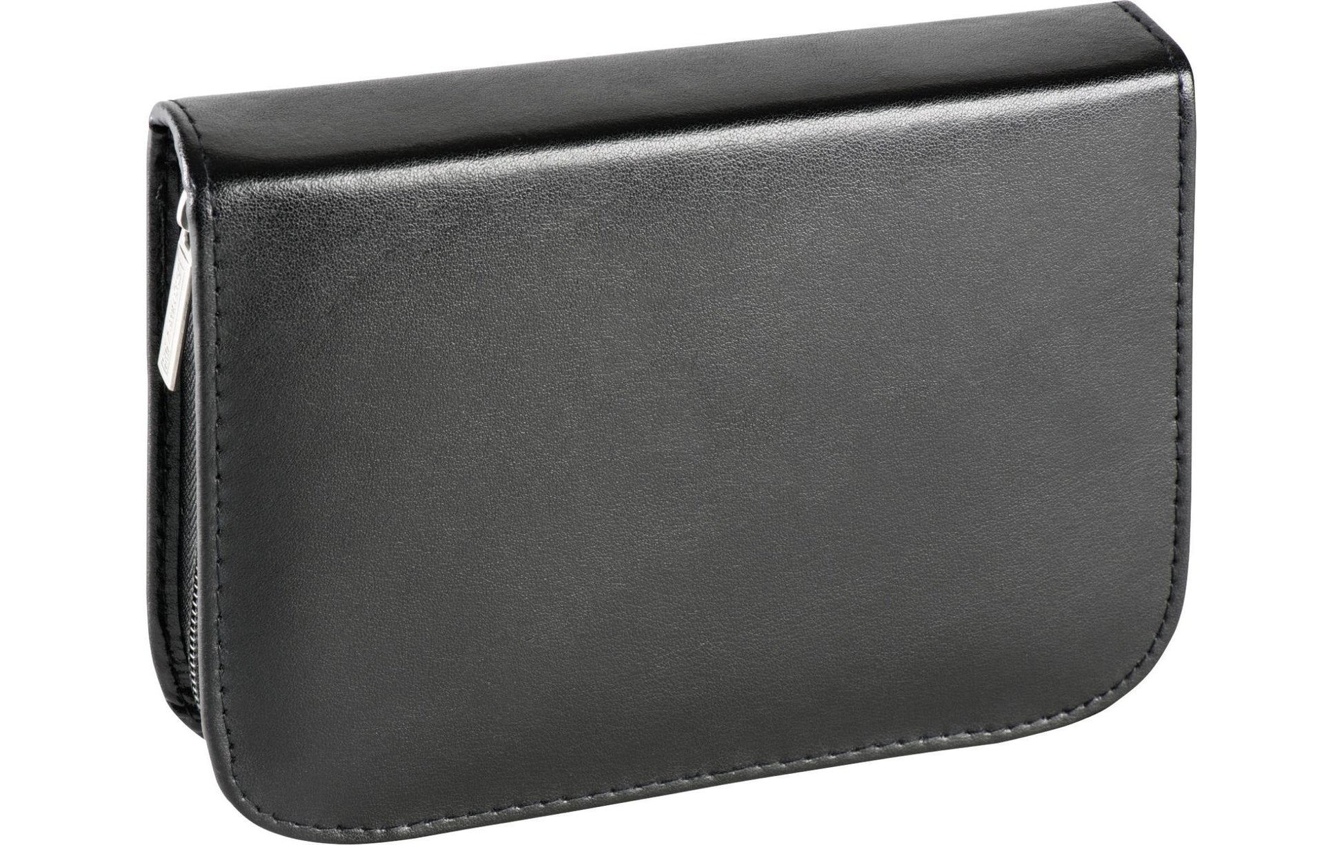 Brunnen Schüleretui, gefüllt, 3 Klappen, schwarz, Leder, 19,5 × 13,5 × 3,5 cm