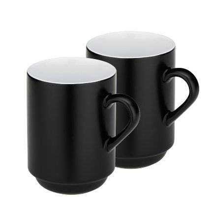 Kela Kaffeetasse – 2er Set, 300 ml, Ø 7,5 cm, Keramik, Schwarz