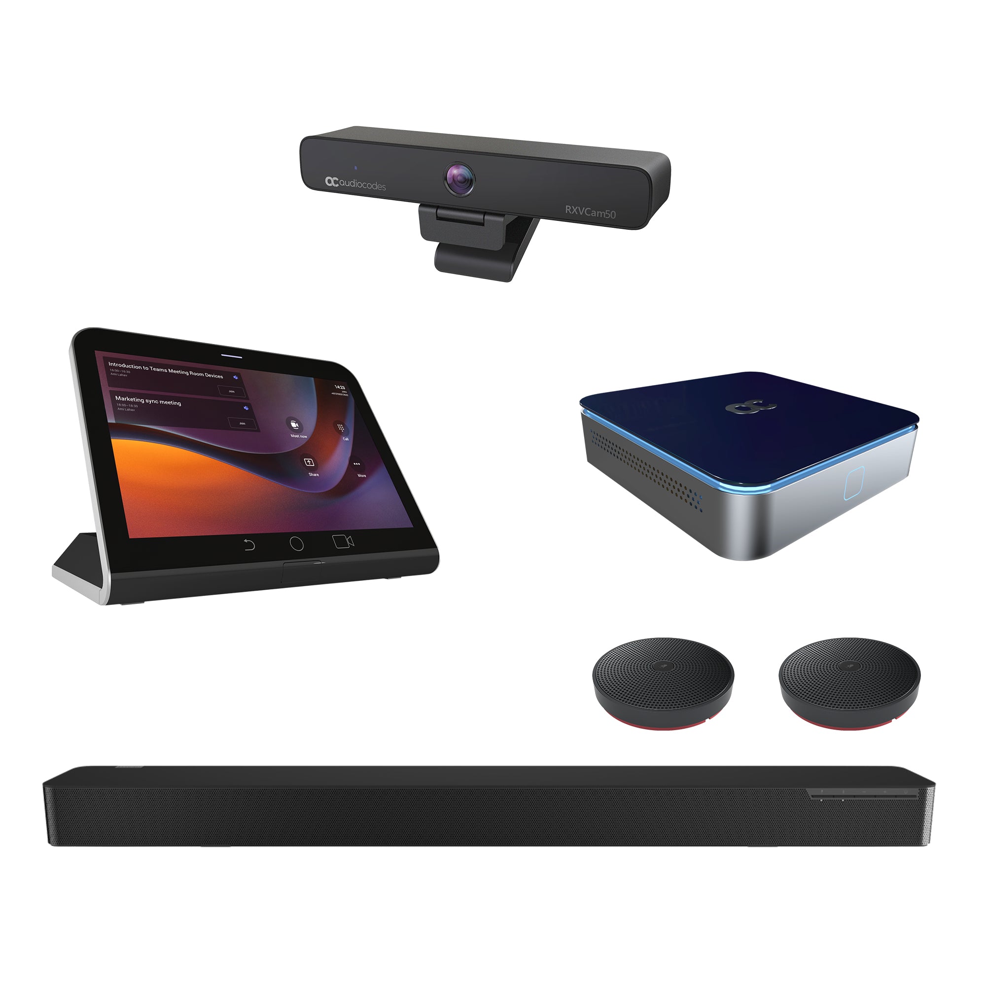 AudioCodes RXV200-B40 – 4K Ultra HD Videokonferenzsystem, für 16 Personen, 10× Digitalzoom – Schwarz