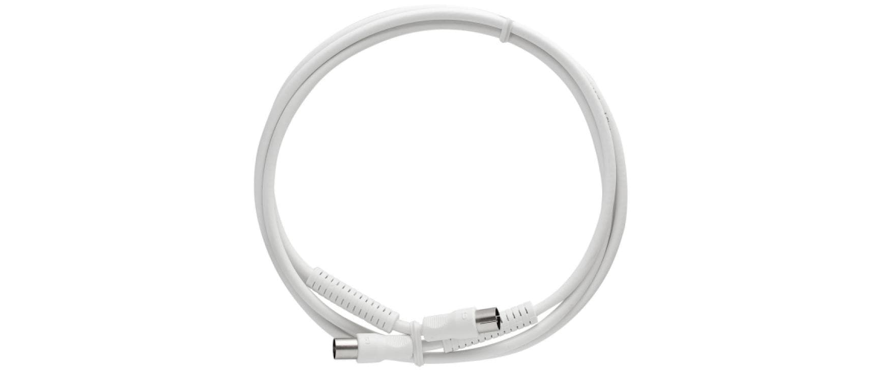 Axing Antennenkabel (IEC m–w) – 1,5 m, 75 Ω – Weiss
