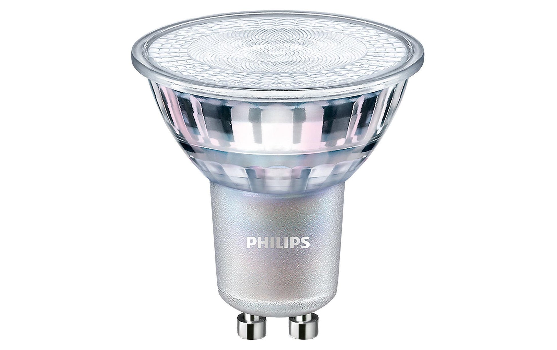 Philips LED-Leuchtmittel GU10 – Warmweiss 2700 K, 250 lm, 4 W, dimmbar – 36° – Silber