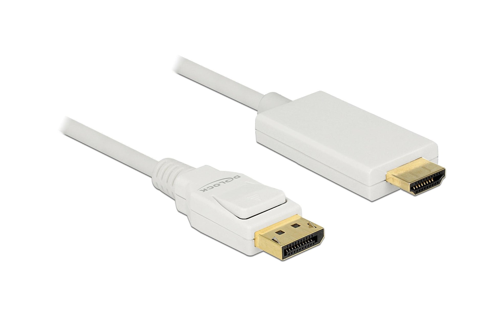 DeLOCK DisplayPort auf HDMI Kabel DP 1.2 4K 60 Hz – 1 m – Weiss