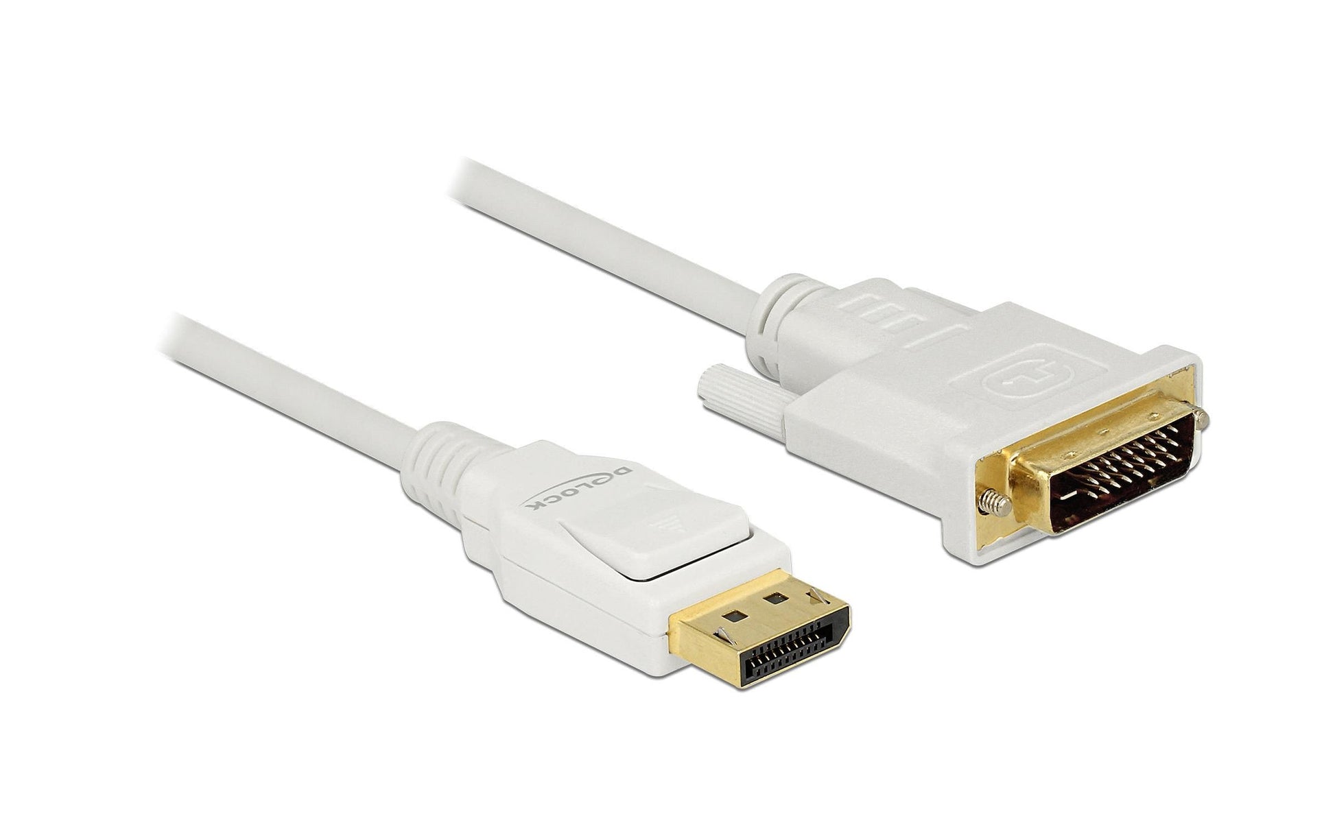 DeLOCK DisplayPort auf DVI-D Kabel DP 1.2 1080p 60 Hz – 2 m – Weiss