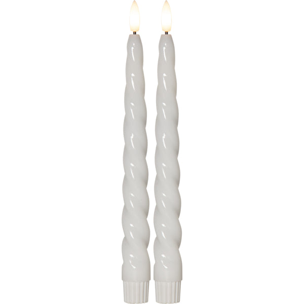 Star Trading LED-Kerze – 2er Pack, Warmweiss, Weiss, Timer