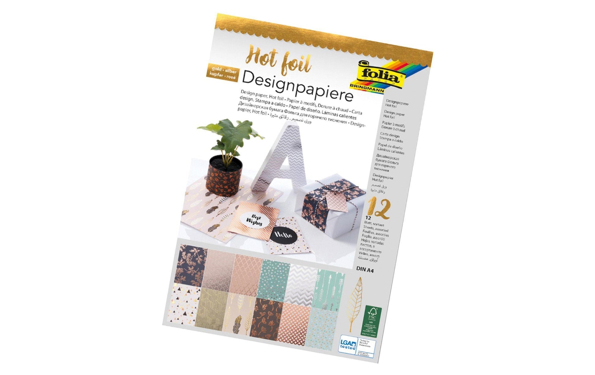 Folia Motivblock, Heissfolienapplikation – A4 – 165 g/m² – Mehrfarbig – 12 Blatt