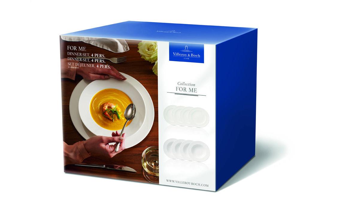 Villeroy & Boch For Me Teller – Porzellan, weiss, rund, 8-teilig
