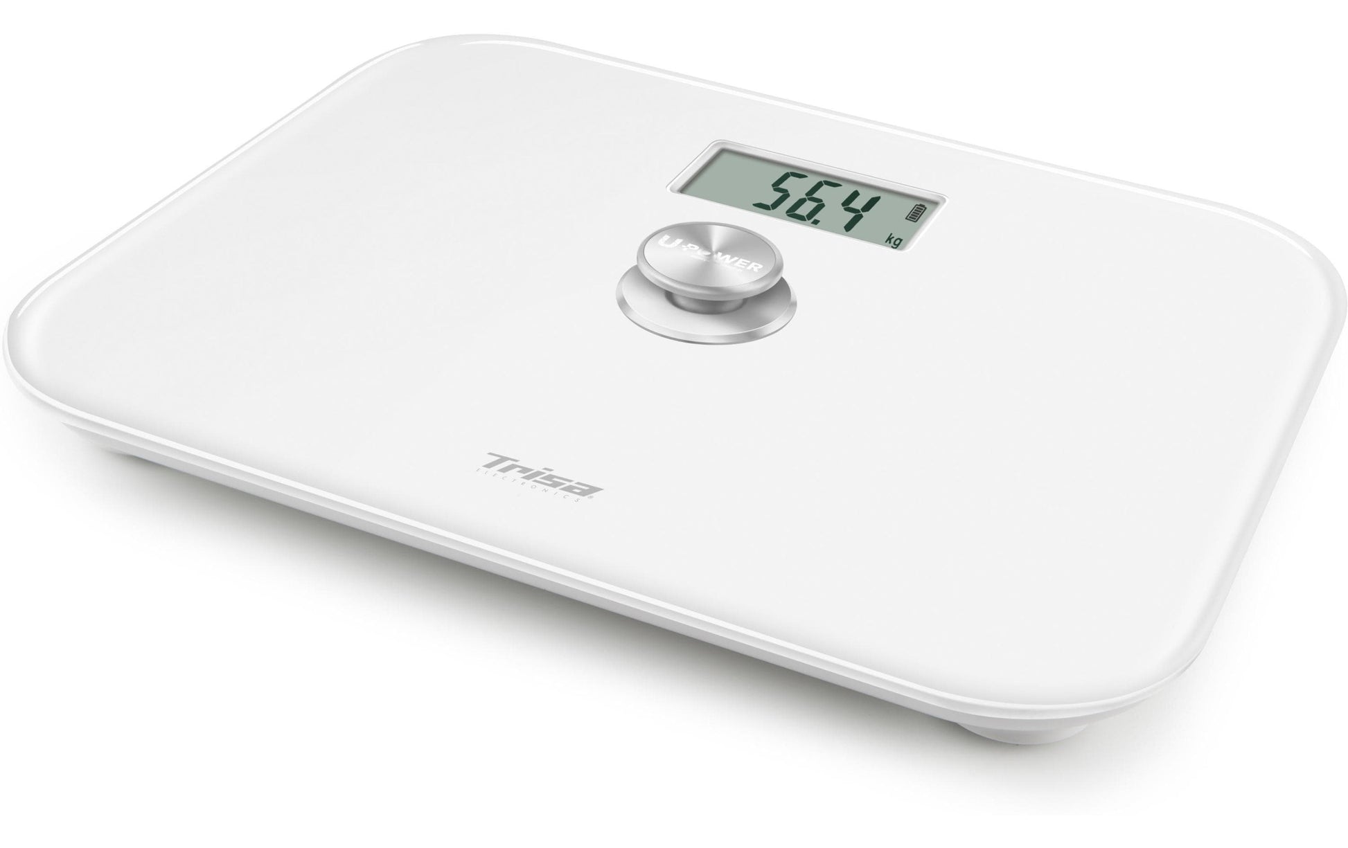 Trisa Electronics Trisa Paketwaage Dynamo Scale – Tragkraft 150 kg, Teilung 100 g, Wiegefläche 32 × 26 cm, Dynamo