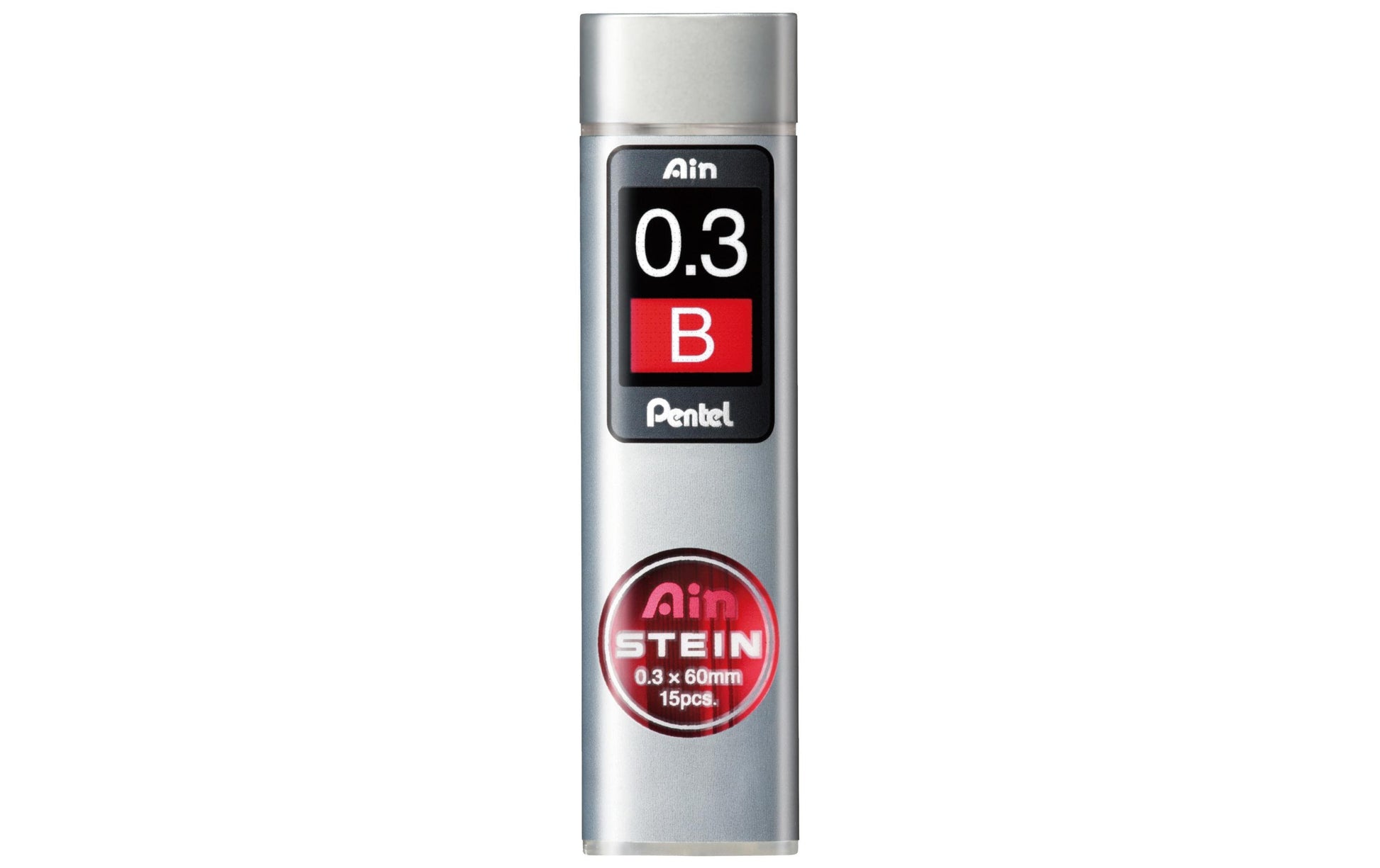 Pentel AinStein C273 Zirkelminen – Grau, 0,3 mm, Härte B, 15er-Pack