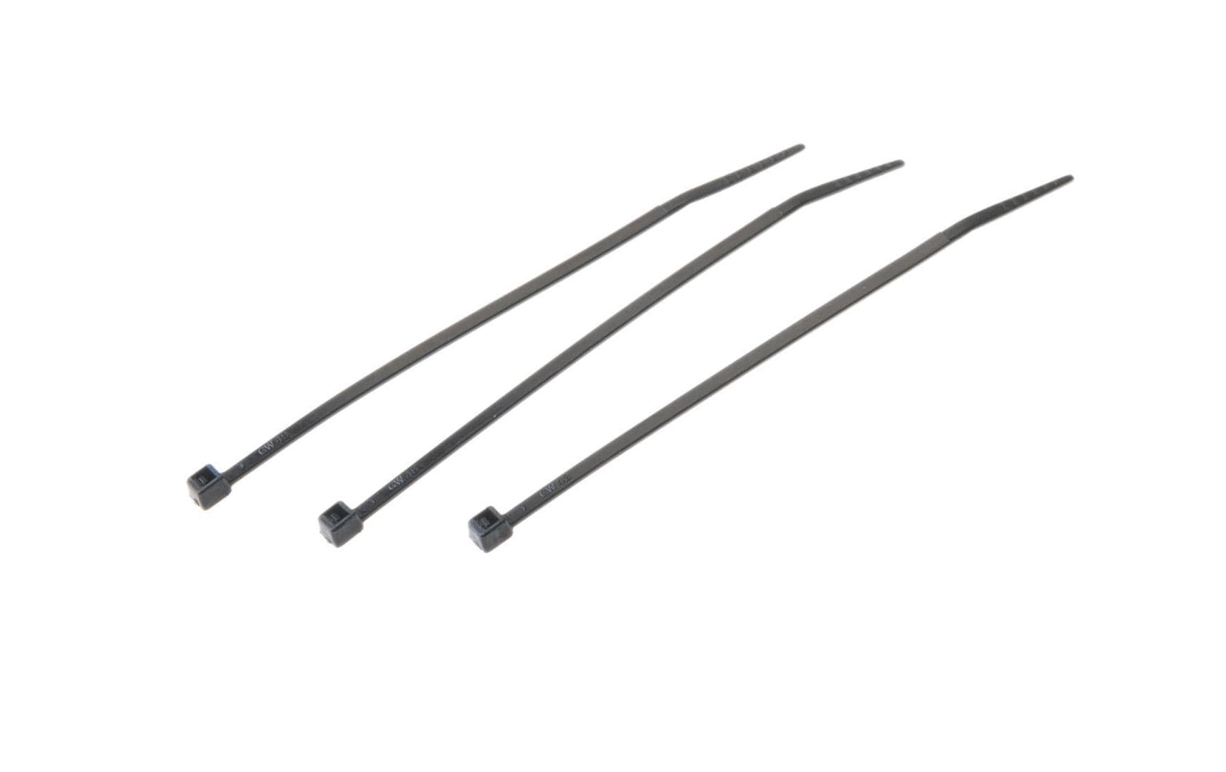 VR Technics Kabelbinder, 100×2,5 mm, 100er-Pack, Nylon, selbstverlöschend (UL94 V2), -35°C bis +85°C – schwarz