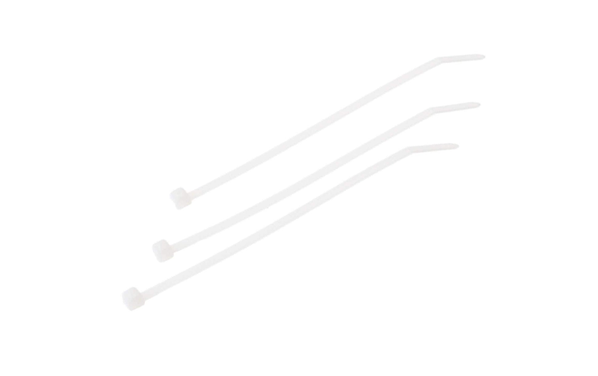 VR Technics Kabelbinder 140×3,6 mm, 100er-Pack, transparent, selbstverlöschend UL94 V2, -35°C bis +85°C