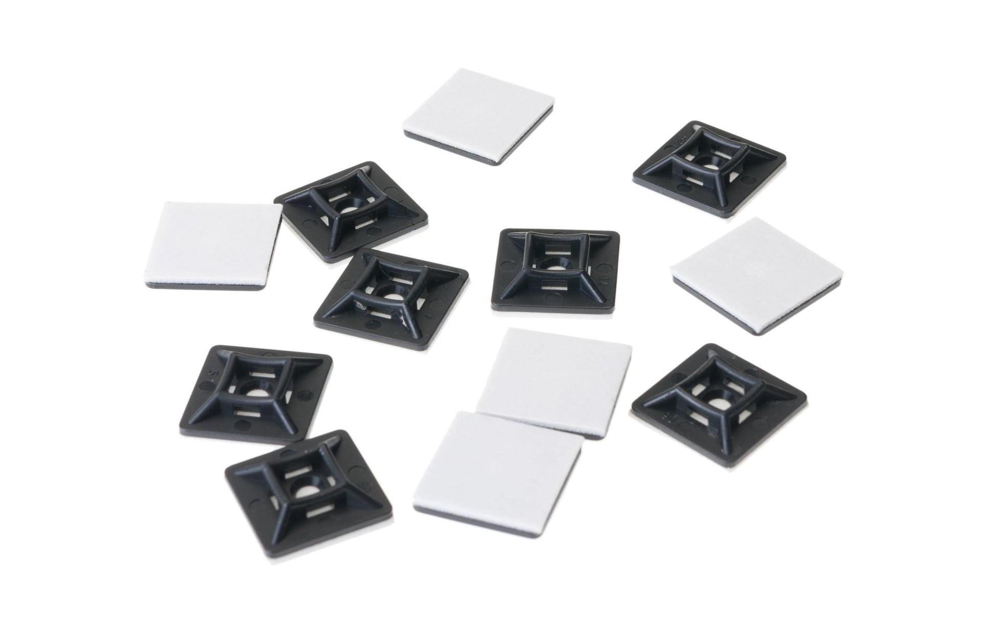 VR Technics Kabelhalter für Kabelbinder bis 3,6 mm Breite, 19×19 mm, 100er-Pack – schwarz