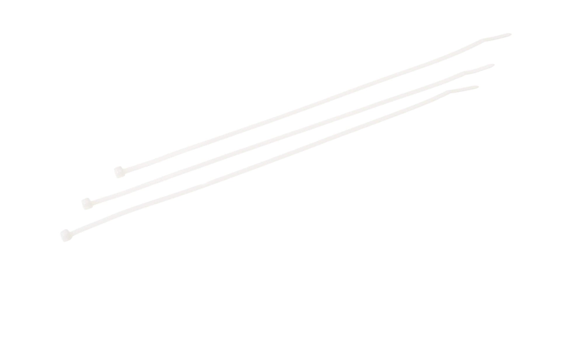 VR Technics Kabelbinder 3,6×300 mm, 100er-Pack, selbstverlöschend, UL94 V-2, -35°C bis +85°C – transparent
