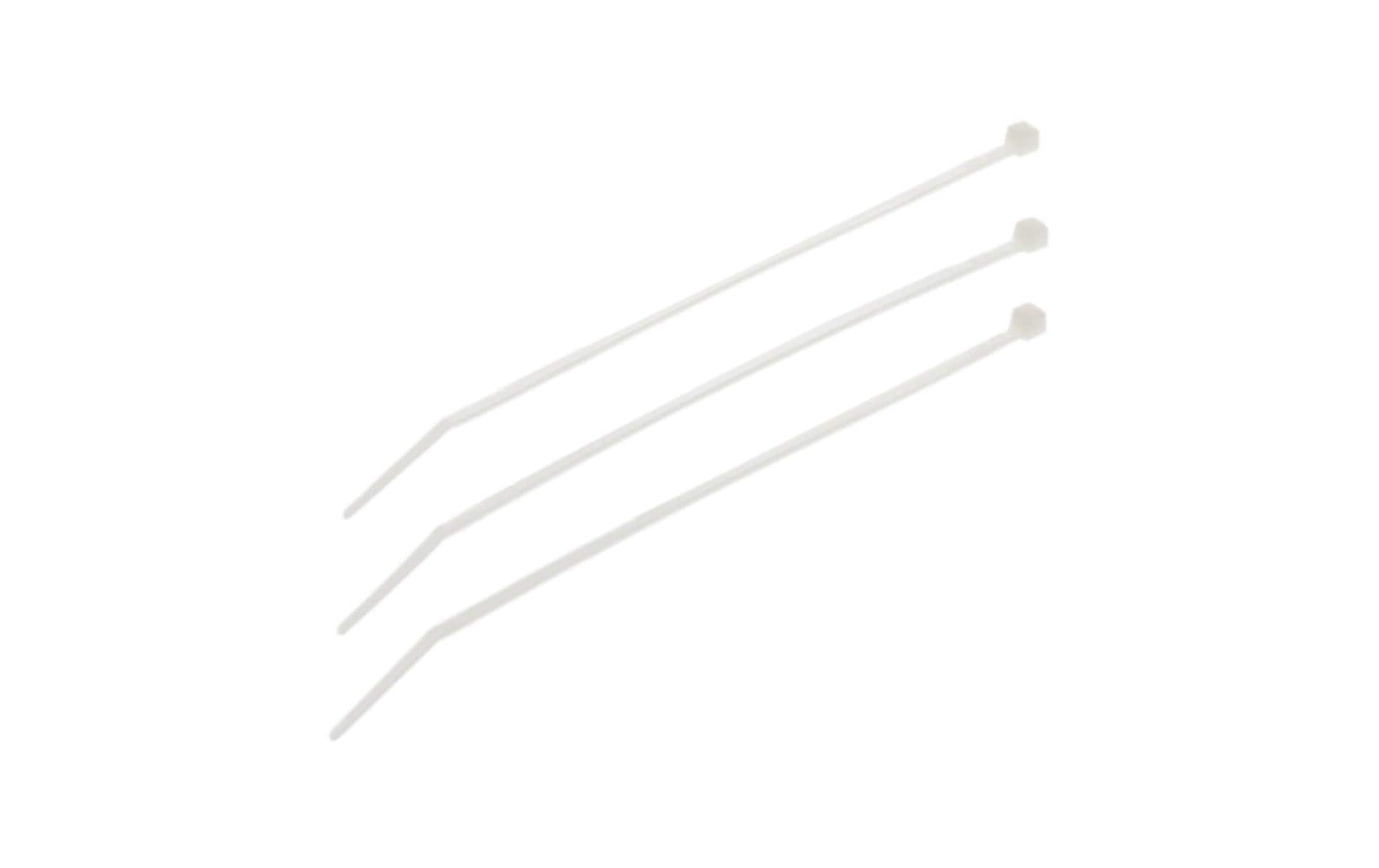 VR Technics Kabelbinder, 140×2,5 mm, 100er-Pack, selbstschliessend, UL 94 V2, -35 °C bis +85 °C – transparent