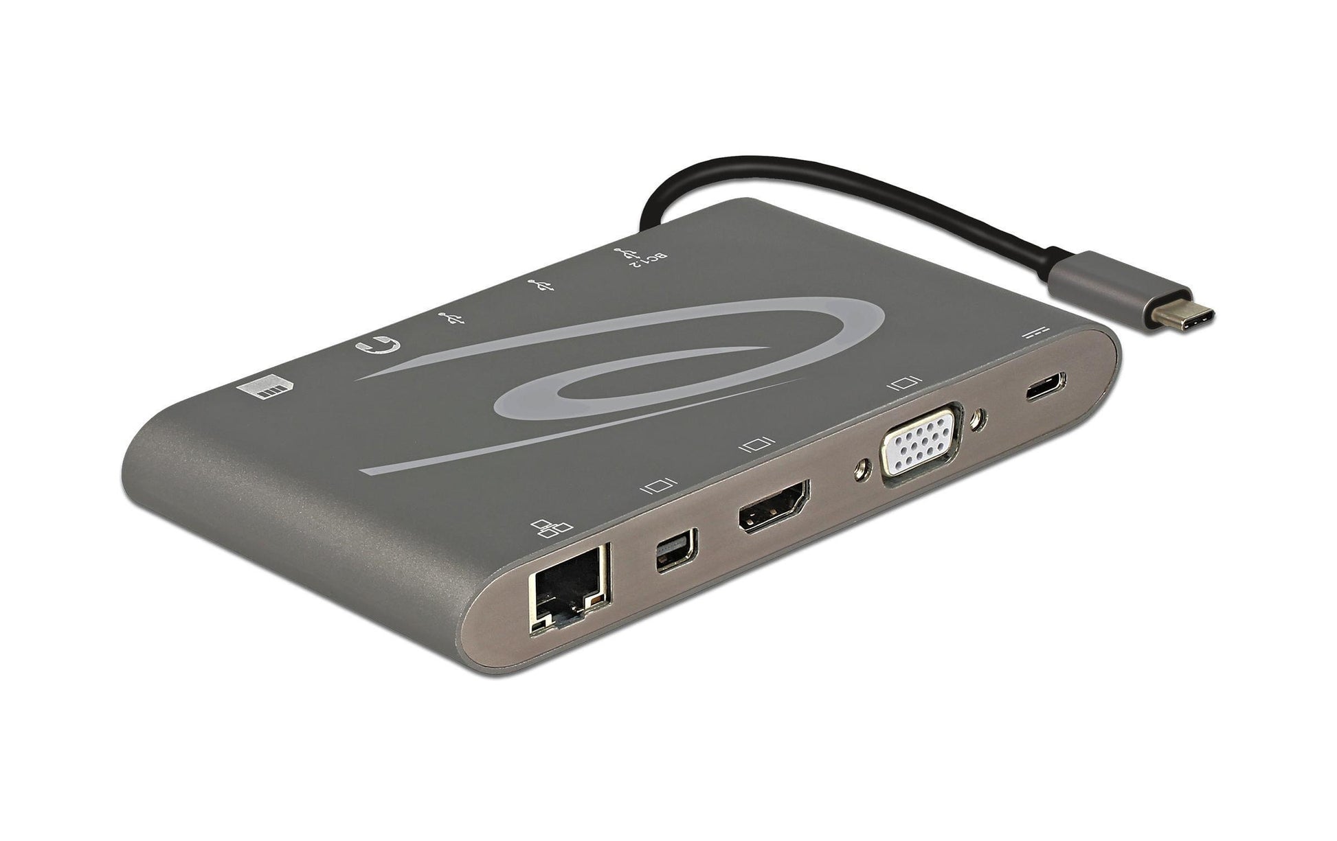 DeLOCK 87297 Dockingstation – USB-C, 1× HDMI, 1× VGA, 3× USB-A, 2× USB-C, GbE, SD/microSD, 3,5 mm Audio
