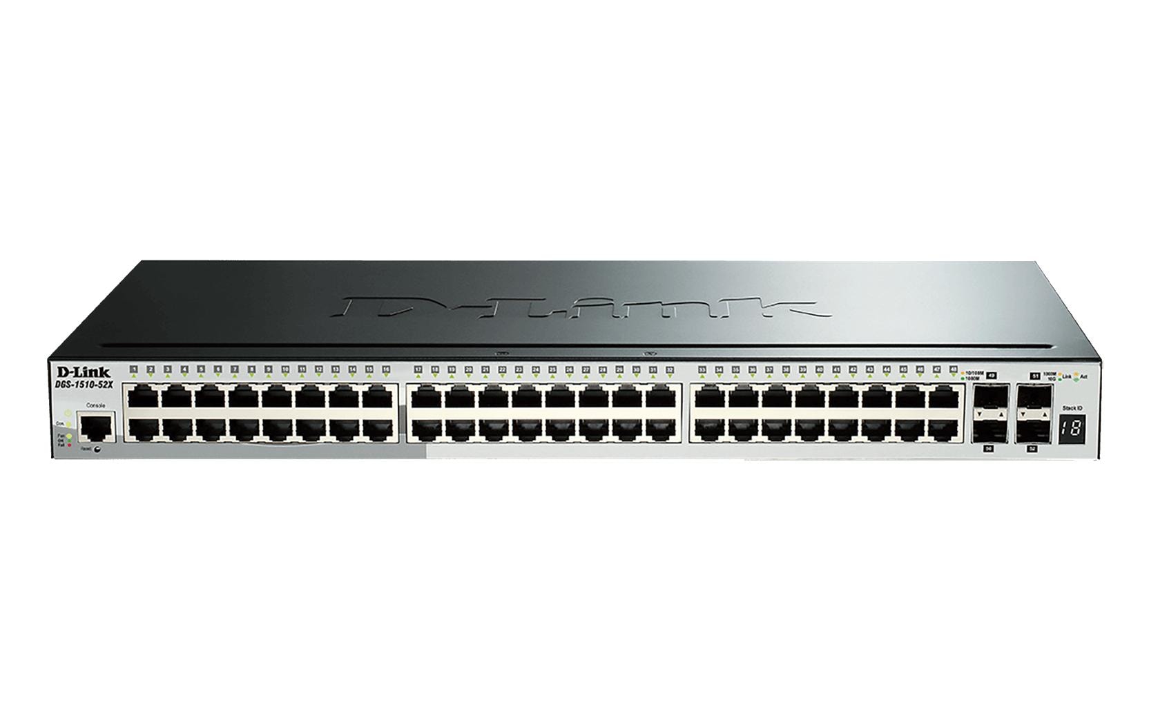 D-Link DGS-1510-52X – Managed L3 Switch – 48× 1G, 4× SFP+, 1U