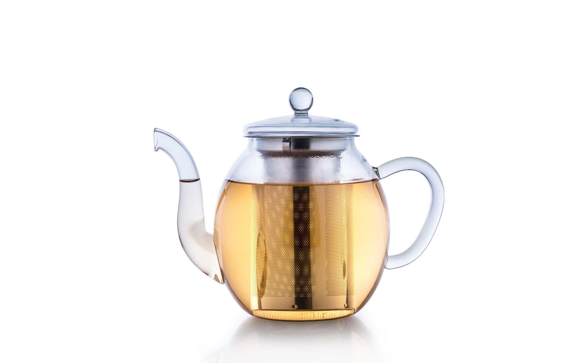 Creano Teekanne – 1 l, Borosilikatglas, Transparent, mit Glasdeckel, Edelstahl-Teefilter, spülmaschinenfest