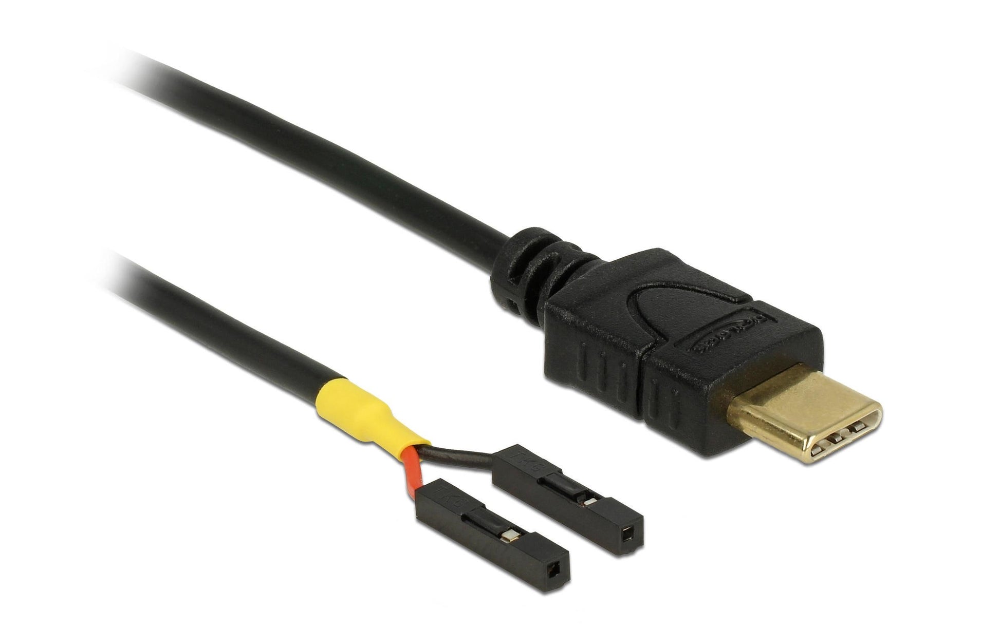 DeLOCK USB-C zu 2x Pinheader Stromkabel – 0,3 m, Schwarz