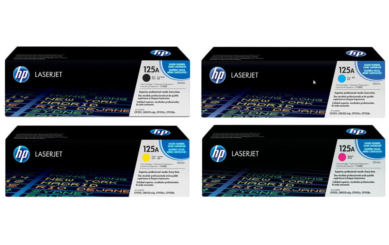 HP Toner-Multipack CB540A-CB543A – BK/C/M/Y, 1400 Seiten – für HP Color LaserJet 1515N