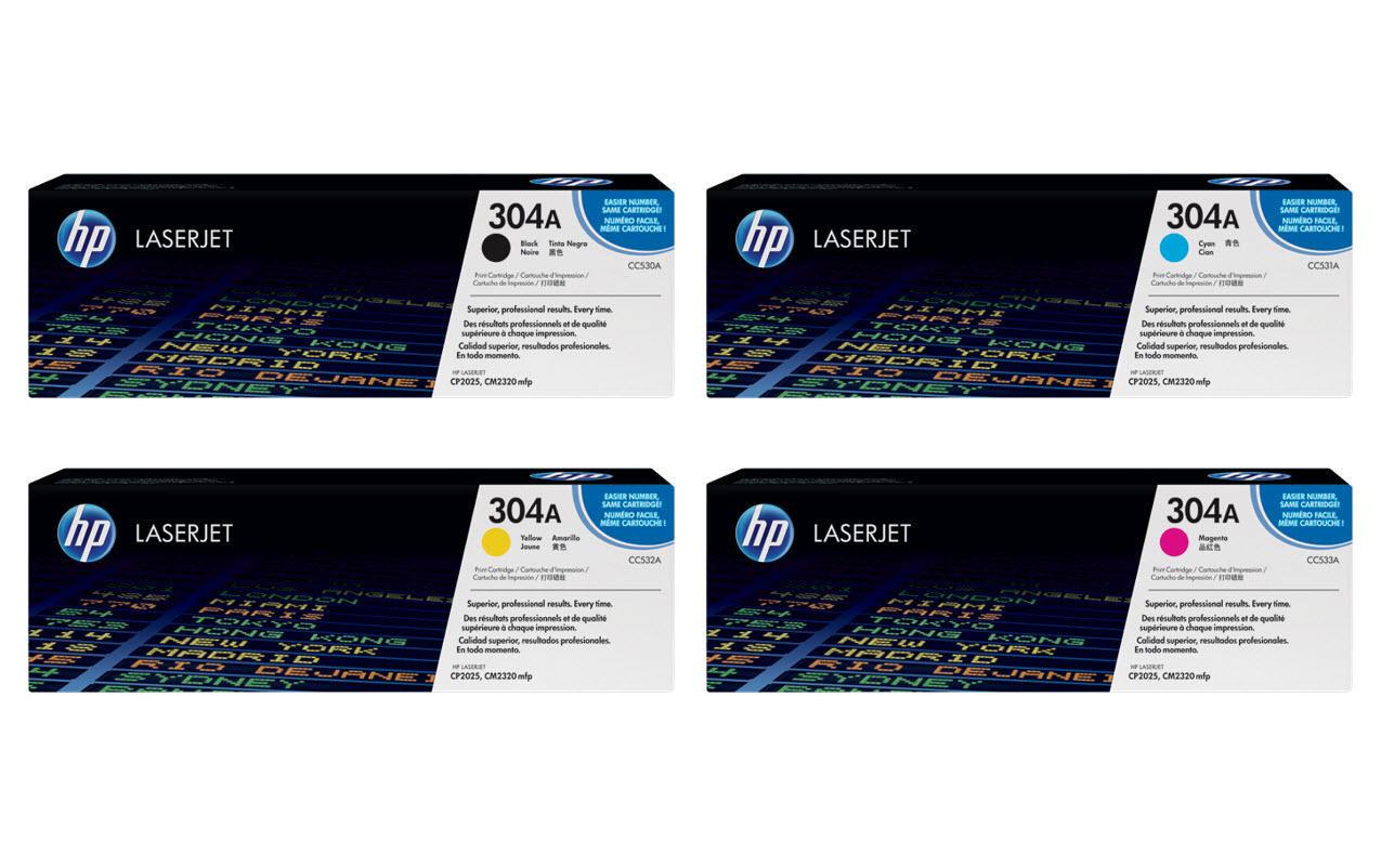 HP Toner-Multipack CC530A-CC533A – BK/C/M/Y, 3500 Seiten – für HP Color LaserJet CP2025/CP2125 DN