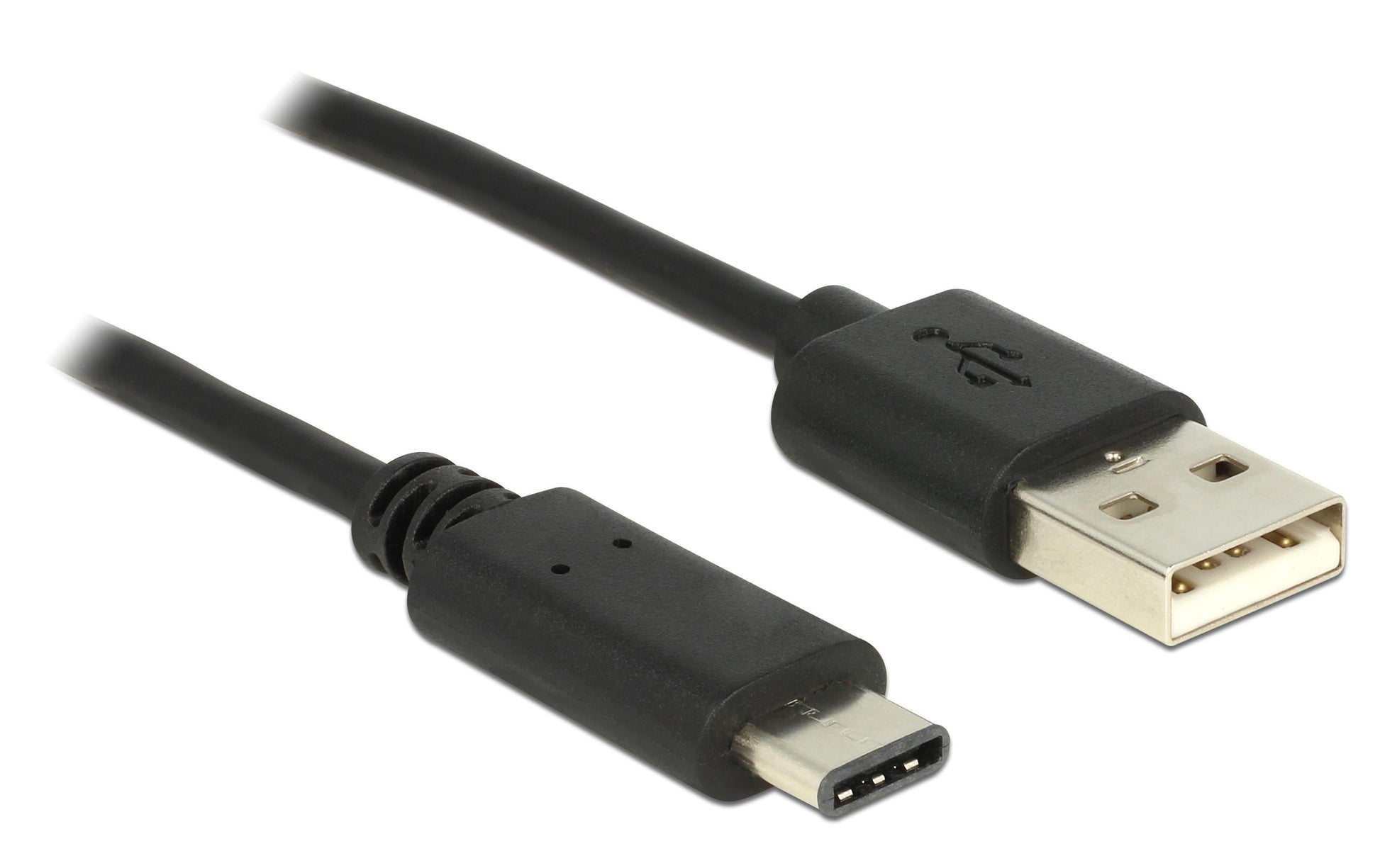 DeLOCK USB-A auf USB-C Kabel – USB 2.0 (480 Mbit/s) – 0,5 m – Schwarz