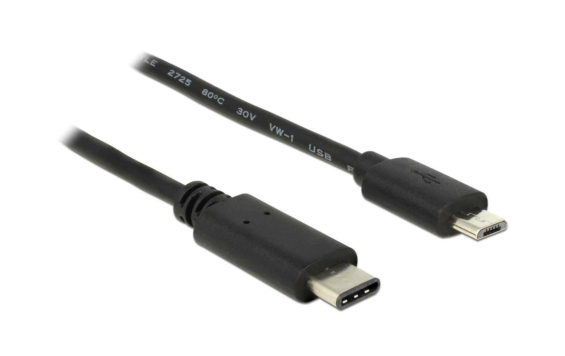 DeLOCK USB-C auf Micro-USB-B Kabel – USB 2.0 (480 Mbit/s) – 0,5 m – Schwarz