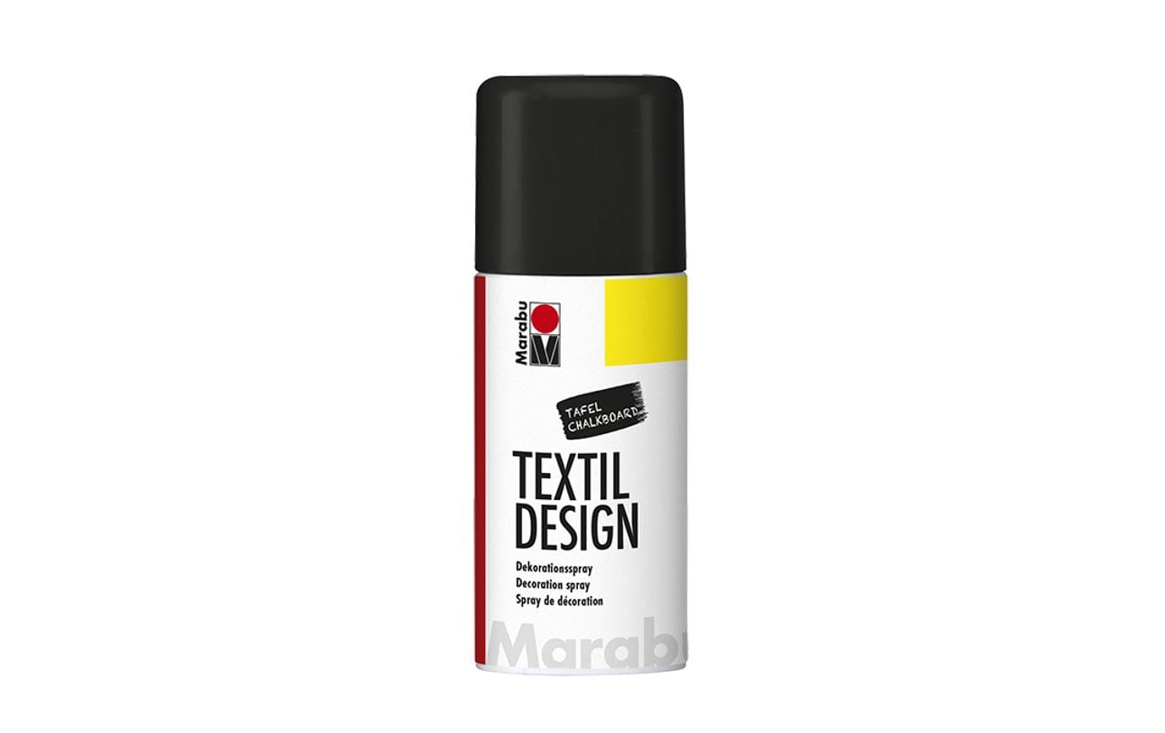 Marabu Farbspray Textil – Schwarz, matt, wetterfest – 150 ml – für Textilien