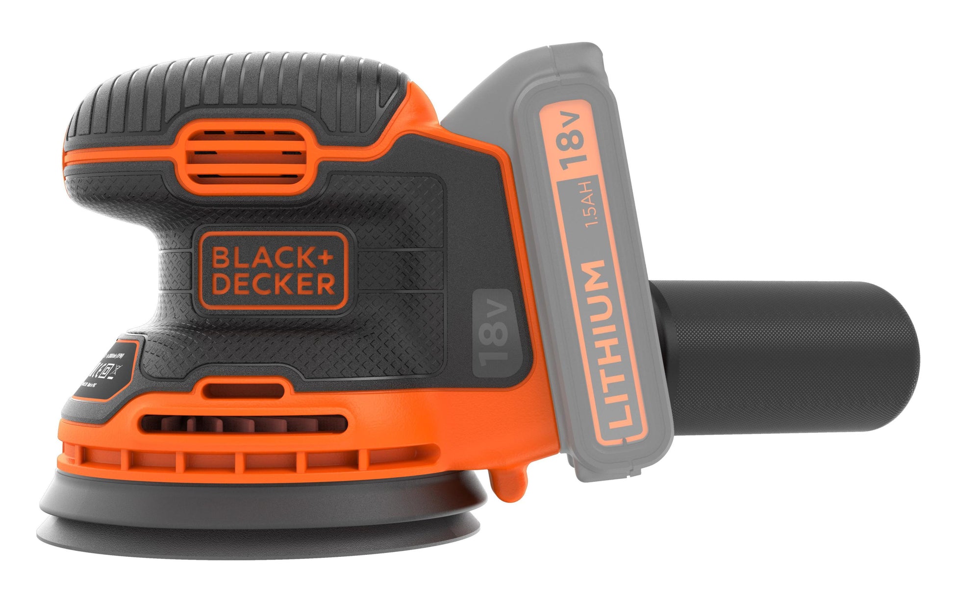 Black & Decker BLACK+DECKER Exzenterschleifer BDCROS18N-XJ – 18 V (POWERCONNECT) – Klettfix, Schwingkreis 1,3 mm – Solo