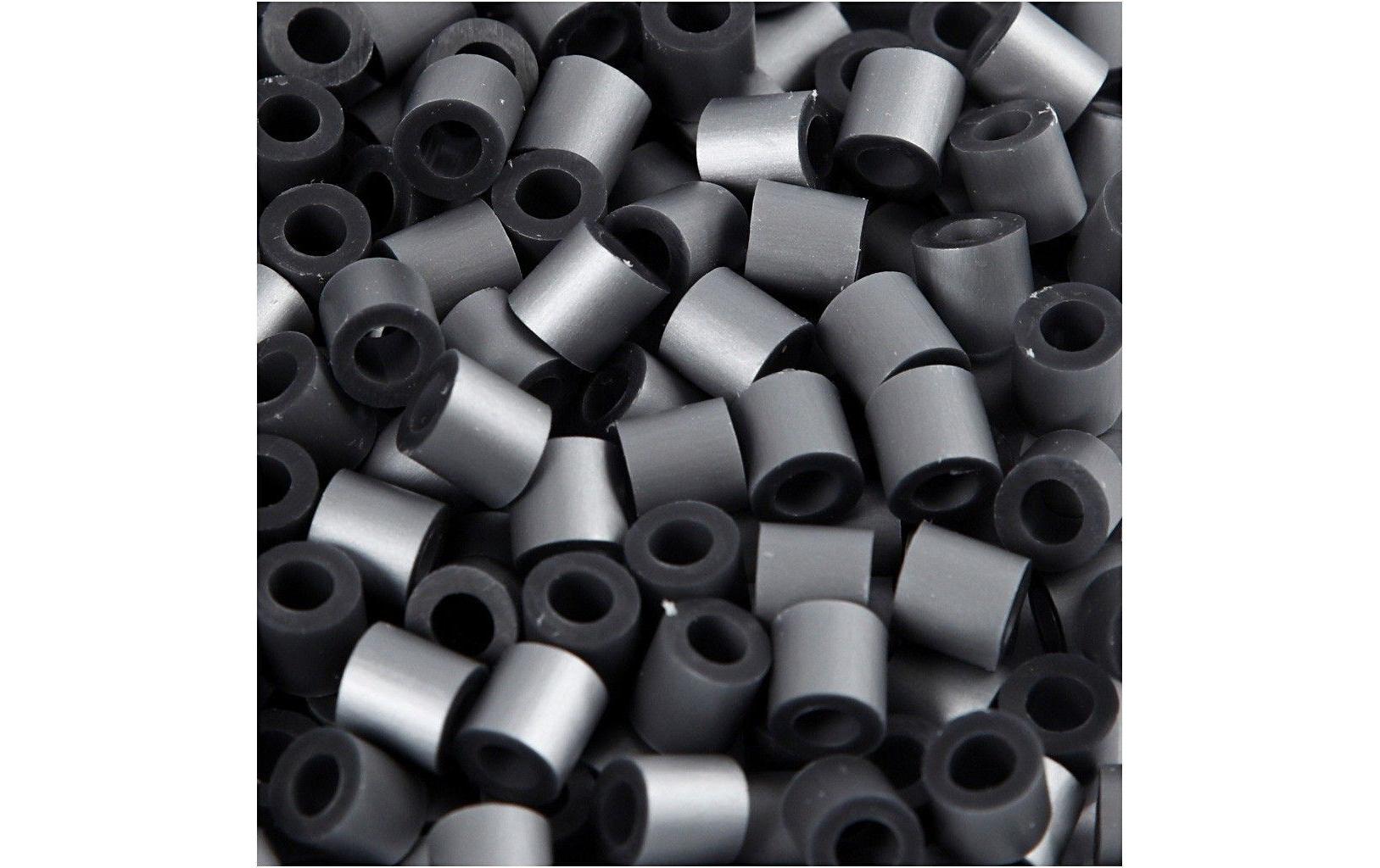 Creativ Company Bügelperlen, Medium, Silber, Ø 5 mm, Loch Ø 2,5 mm, 1'100 Stk., 751340