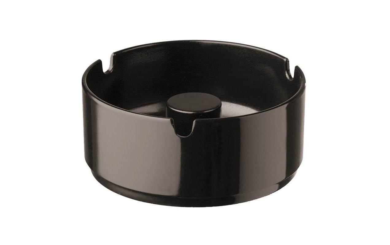 Paderno Aschenbecher 48253B09 – Ø 9,5 cm, H 4,5 cm, Melamin, Schwarz, stapelbar