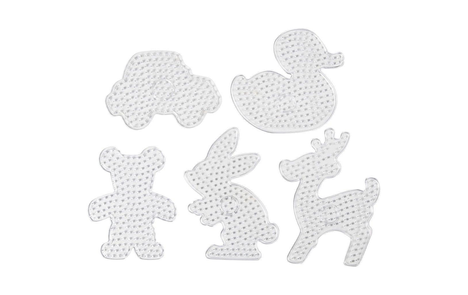 Creativ Company Steckplatten Jumbo, Tiere, Set à 5, transparent