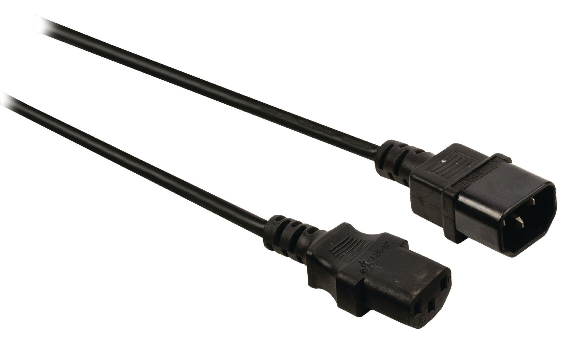 Diggelmann Netzkabel – IEC C14 zu IEC C13, 0,5 m, 250 V/10 A, Schwarz