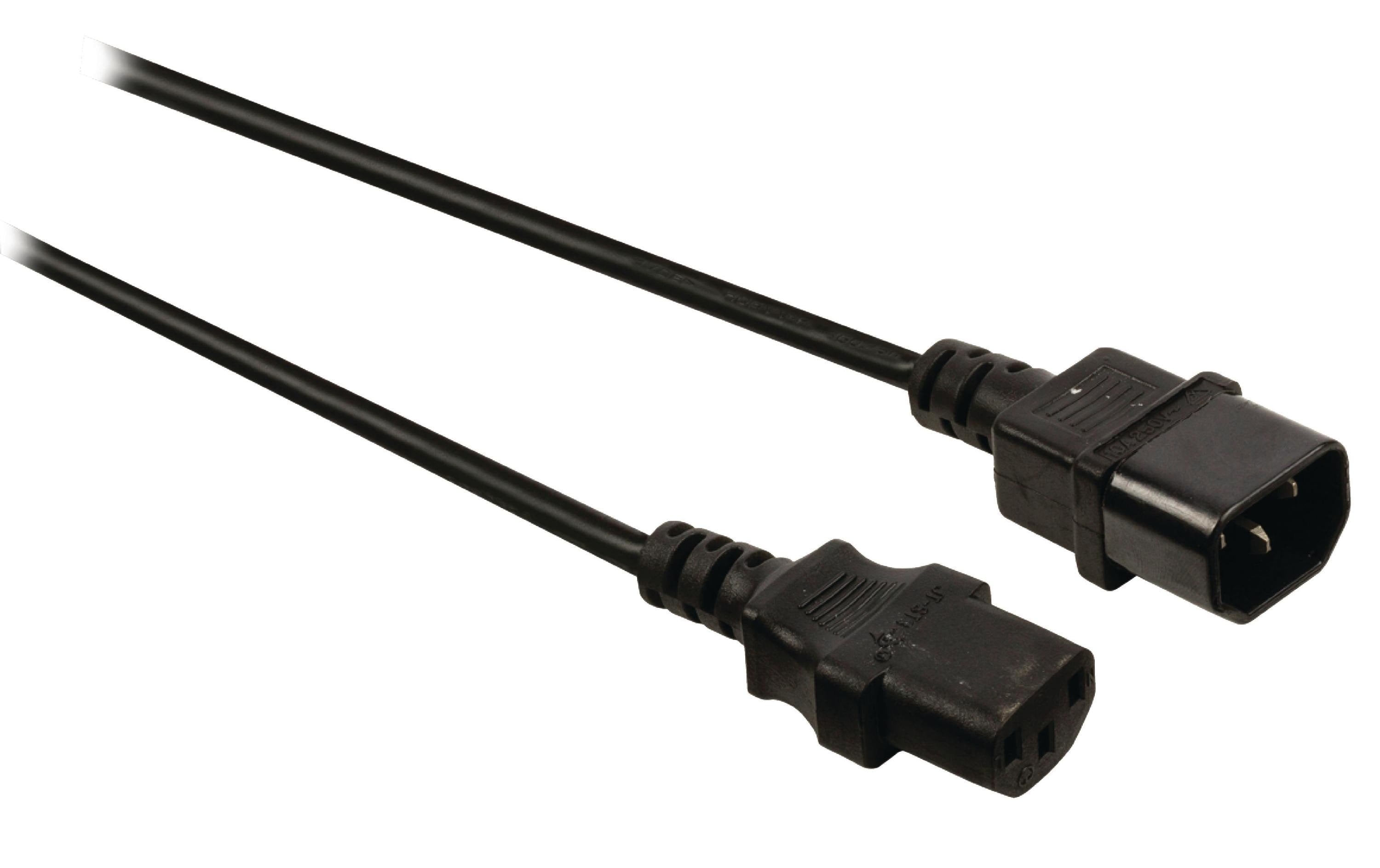 Diggelmann Verlängerungs-Netzkabel 230V 1,75 m – C13–C14, Schwarz