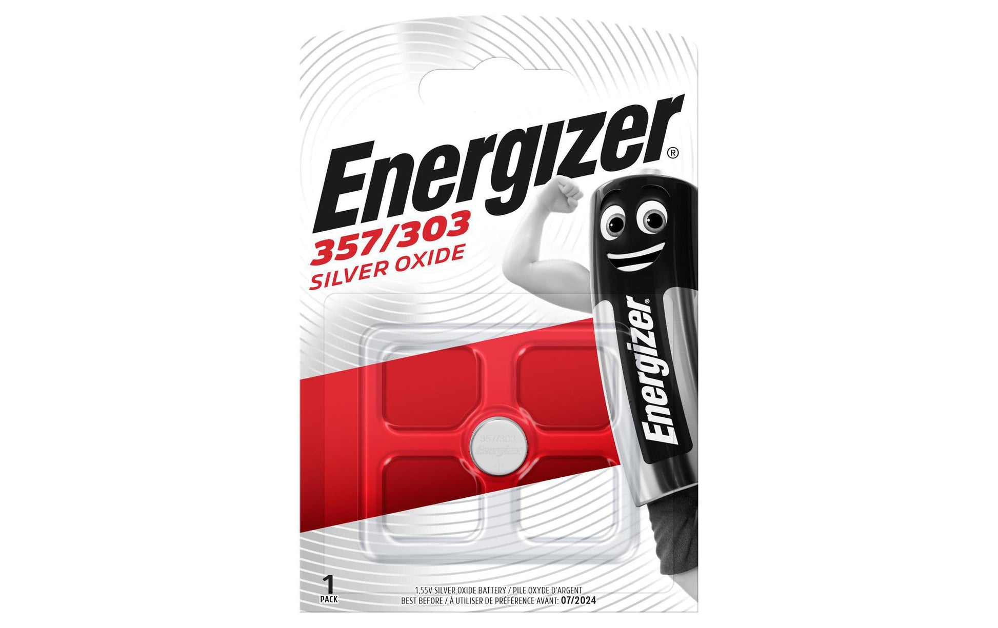 Energizer Knopfzelle SR44, Silberoxid, 1,55 V – 1 Stk.
