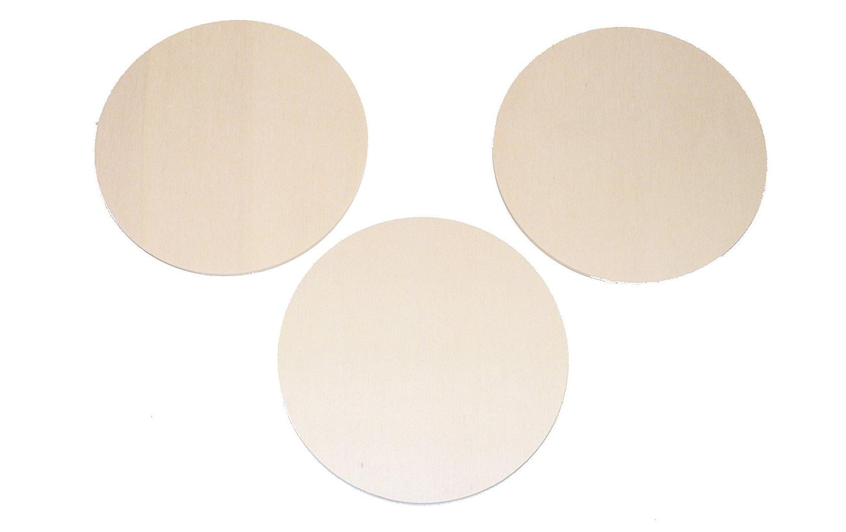 GLOREX Holzrohling, Pappel, Beige, Ø 12 cm × 0,3 cm, 3 Stk., FSC, 6 1680 010