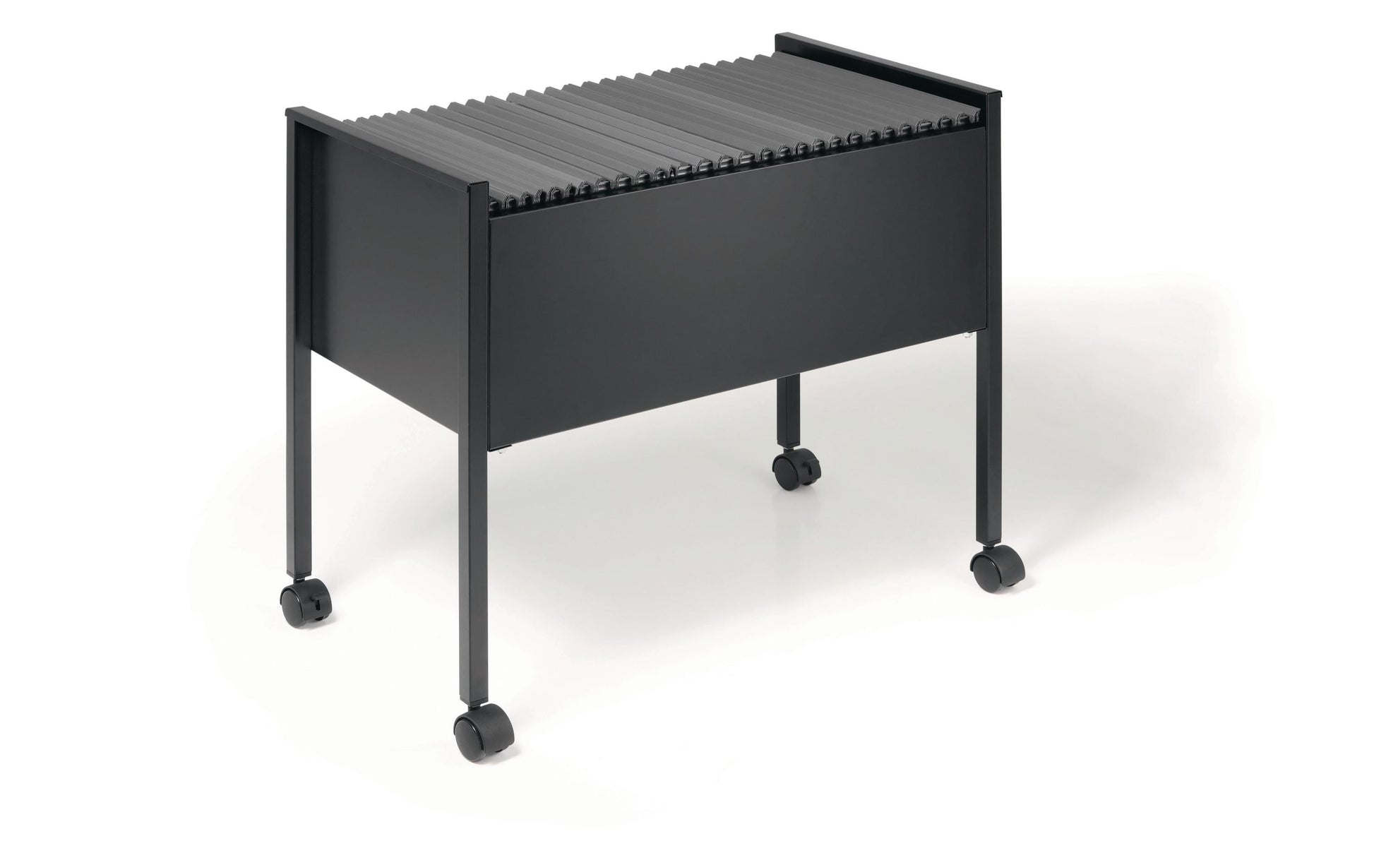 Durable Economy Hängemappenwagen – für 80 Hängemappen A4, mit Rollen, 655 × 592 × 368 mm, schwarz, Stahl